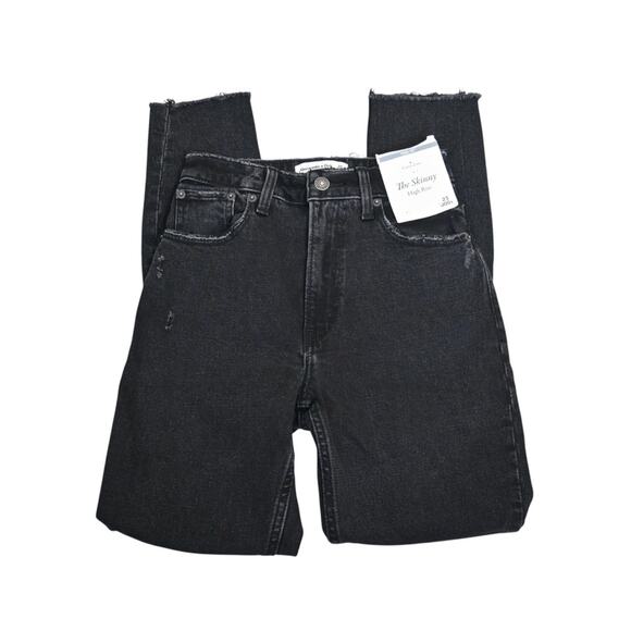 Abercrombie & Fitch Women's 23 The Skinny High Rise Jean in Black NEW - Picture 4 of 13